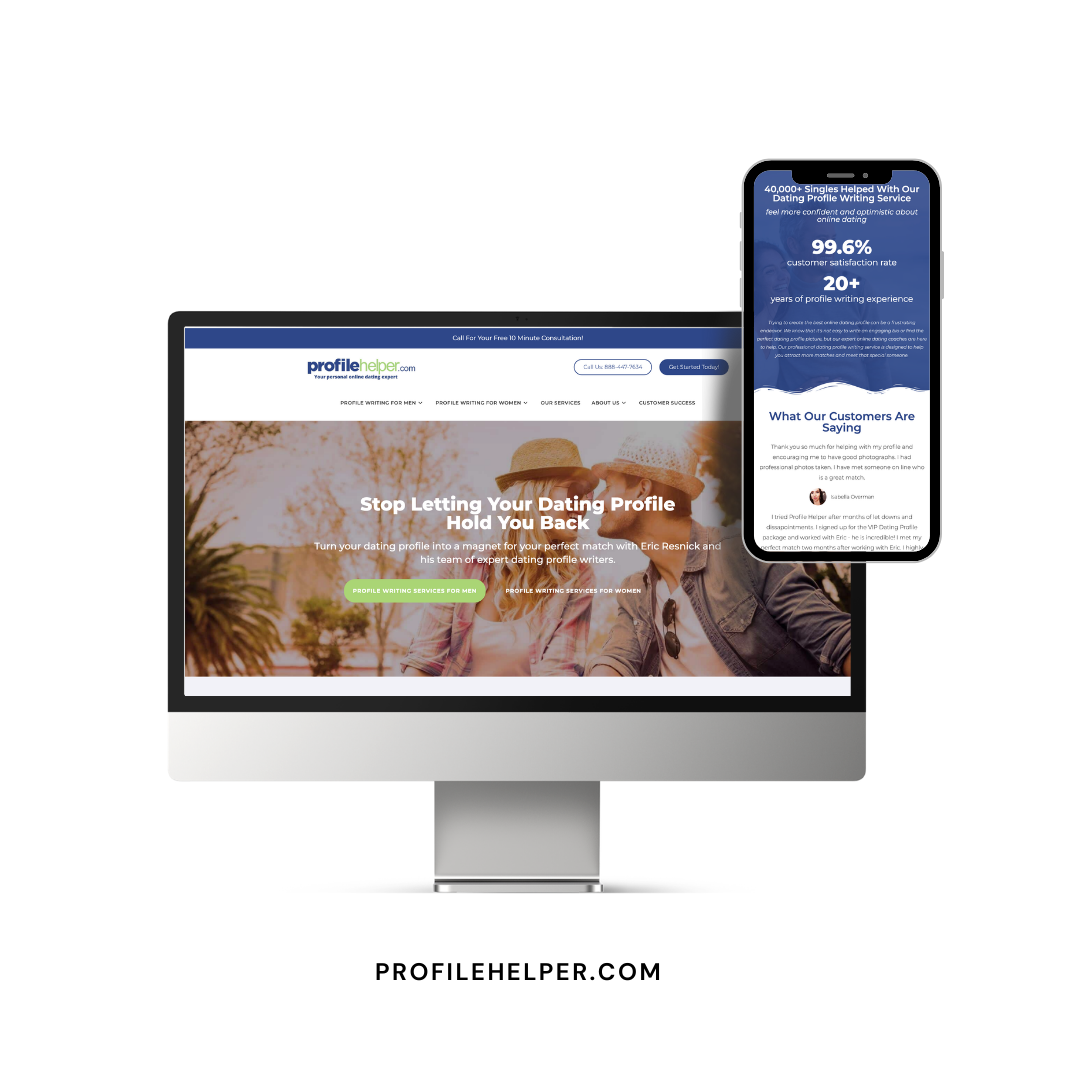 ProfileHelper Website Mockup ProfileHelper Website Mockup