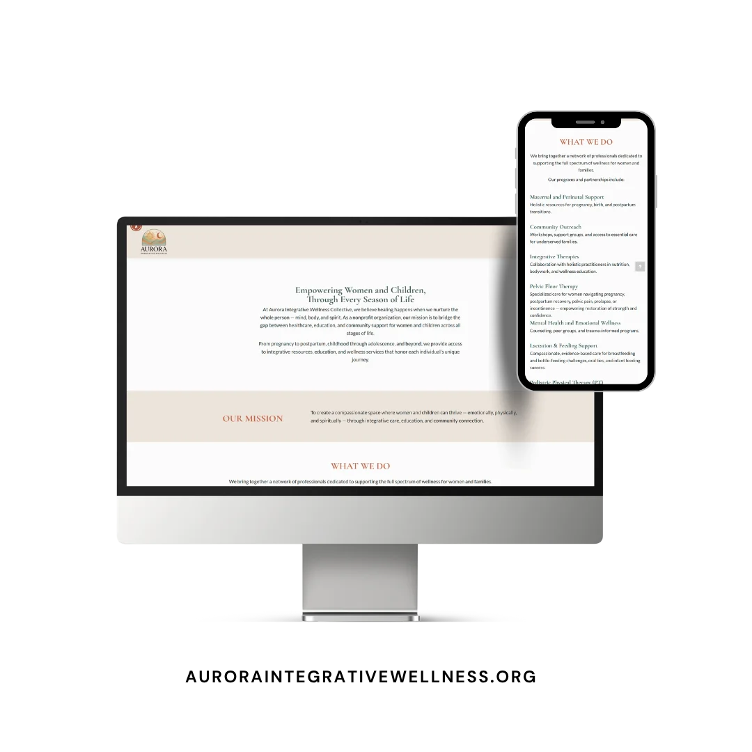 Aurora Integrative Wellness website mockup Aurora Integrative Wellness website mockup