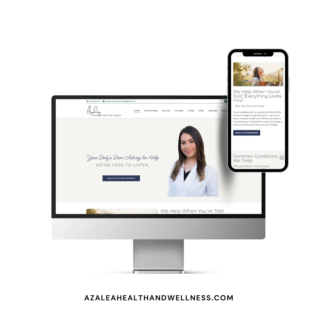 Azalea Health and Wellness website mockup Azalea Health and Wellness website mockup
