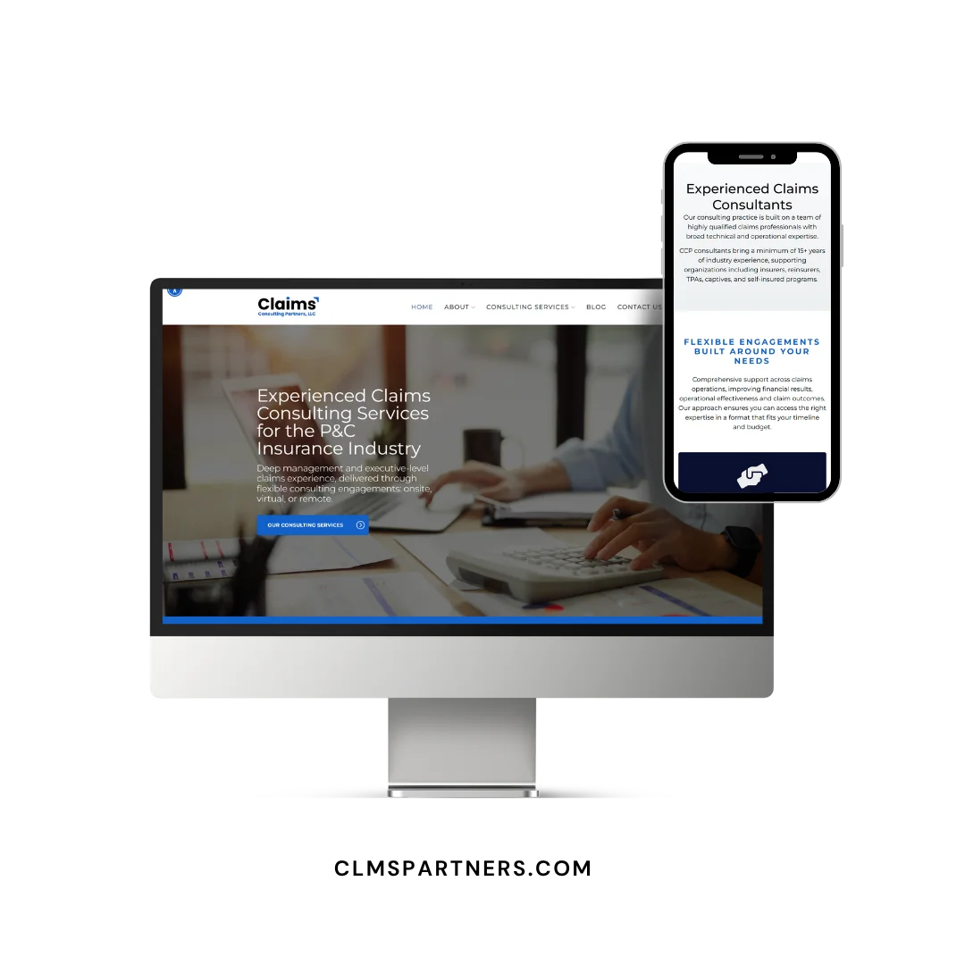 CLMS Partners website mockup CLMS Partners website mockup