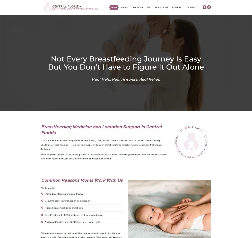 Central Florida Breastfeeding Medicine web design Central Florida Breastfeeding Medicine web design