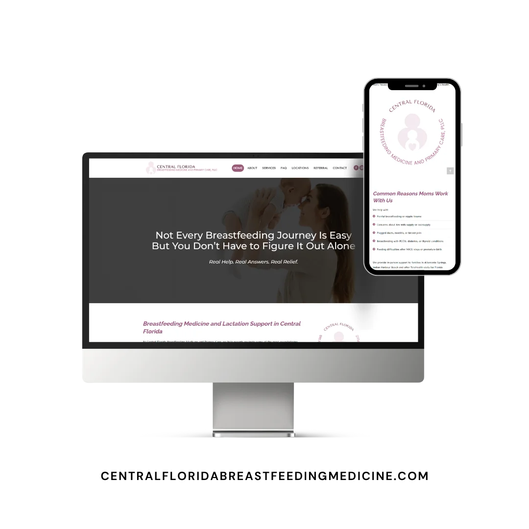 Central Florida Breastfeeding Medicine website mockup Central Florida Breastfeeding Medicine website mockup