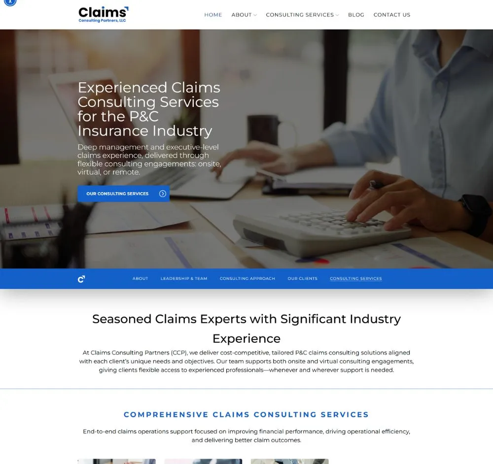 Claims Consulting Partners web design Claims Consulting Partners web design