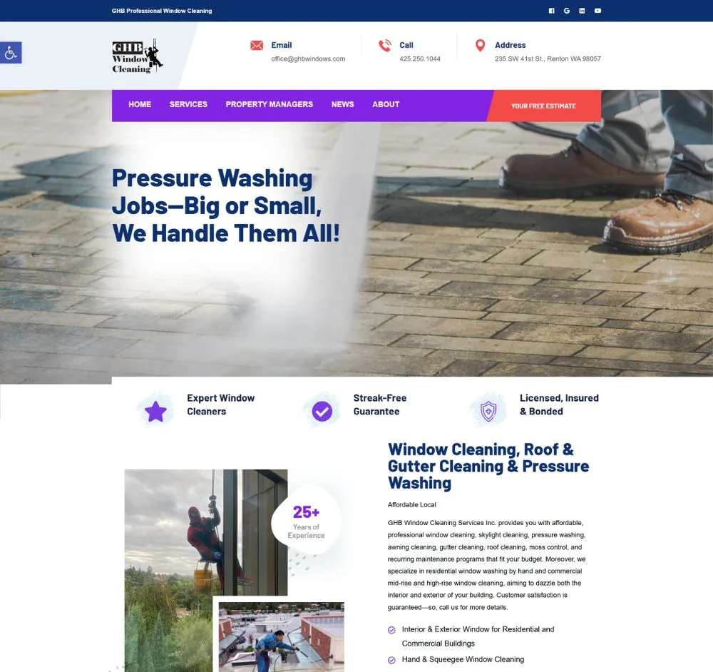 GHB Window Cleaning web design GHB Window Cleaning web design