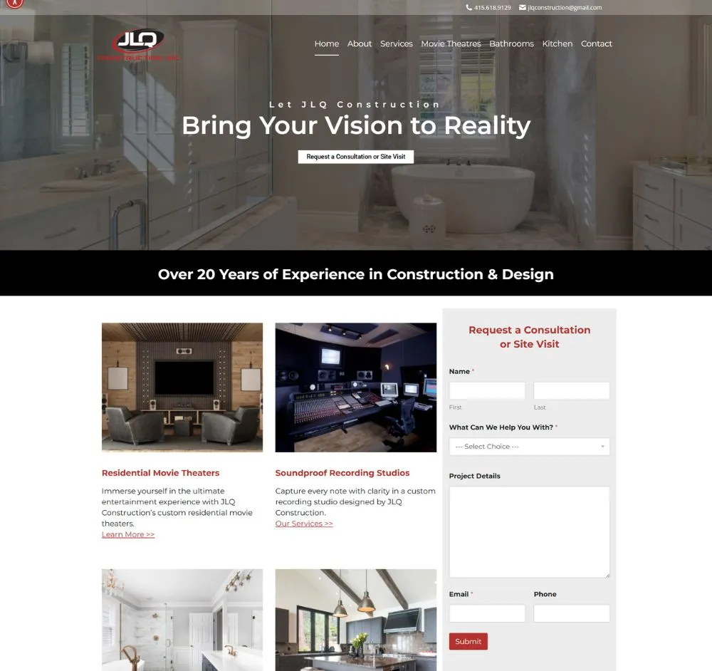 JLQ Construction web design JLQ Construction web design