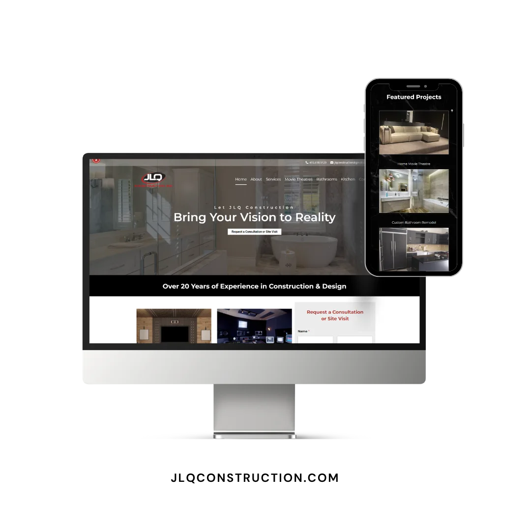 JLQ Construction website mockup JLQ Construction website mockup