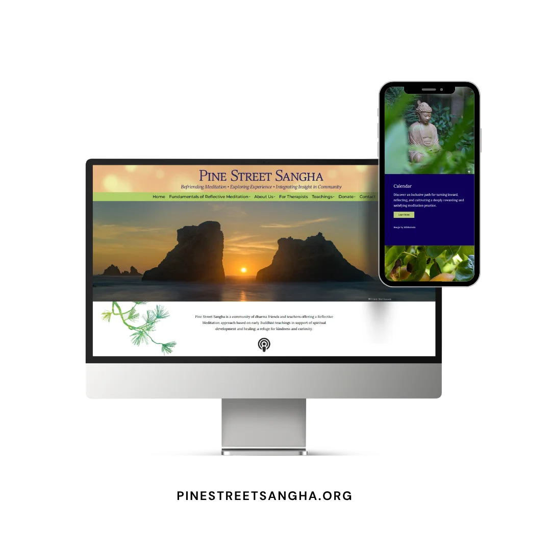 Pine Street Sangha website mockup Pine Street Sangha website mockup