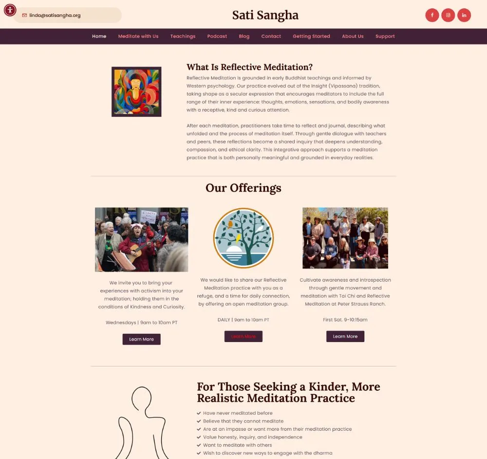 Sati Sangha web design Sati Sangha web design
