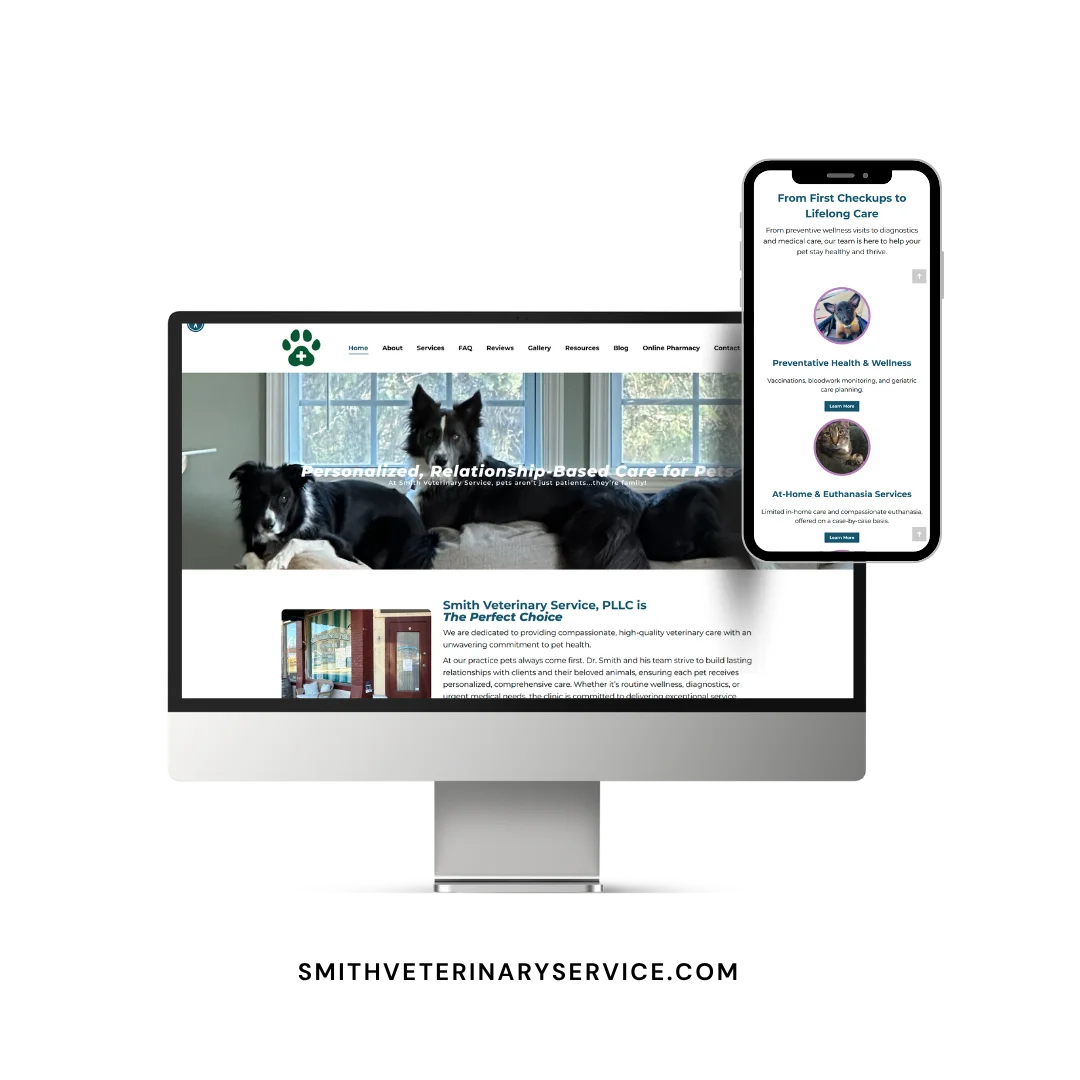 Smith Veterinary Service website mockup Smith Veterinary Service website mockup
