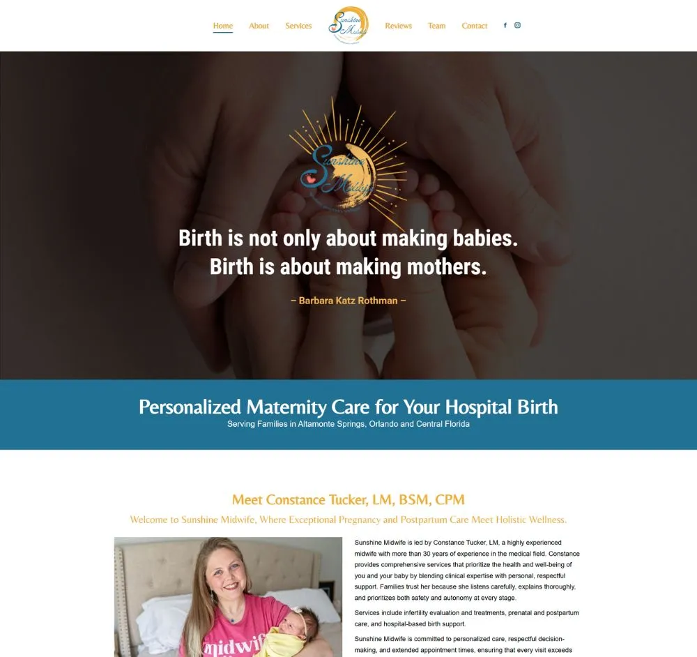 Sunshine Midwife web design Sunshine Midwife web design