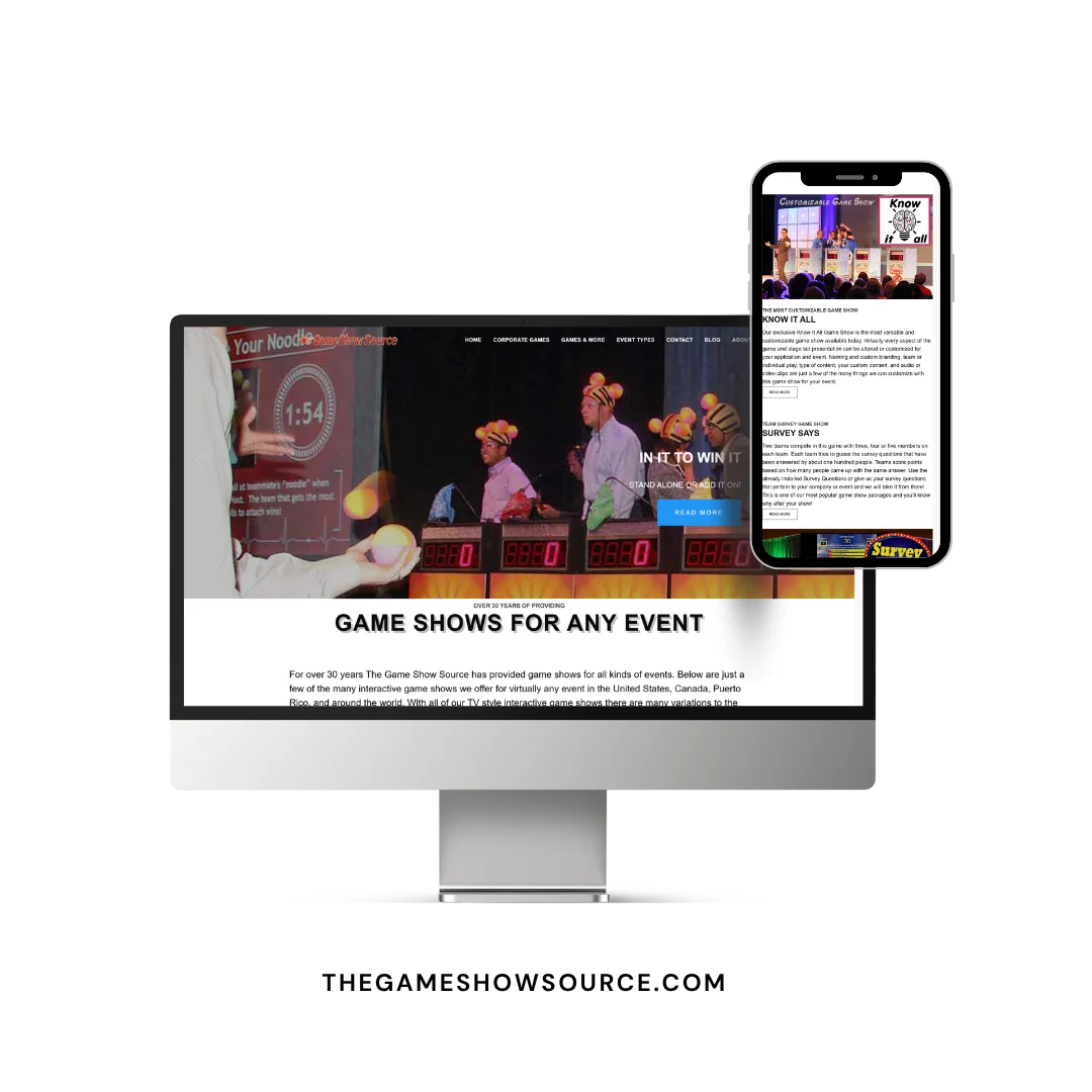 The Game Show Source website mockup The Game Show Source website mockup