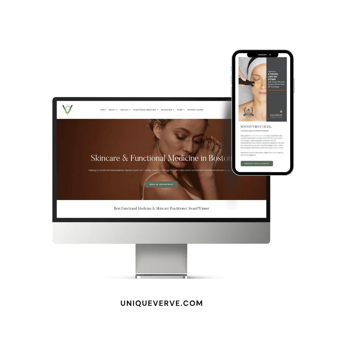 Unique Verve website mockup